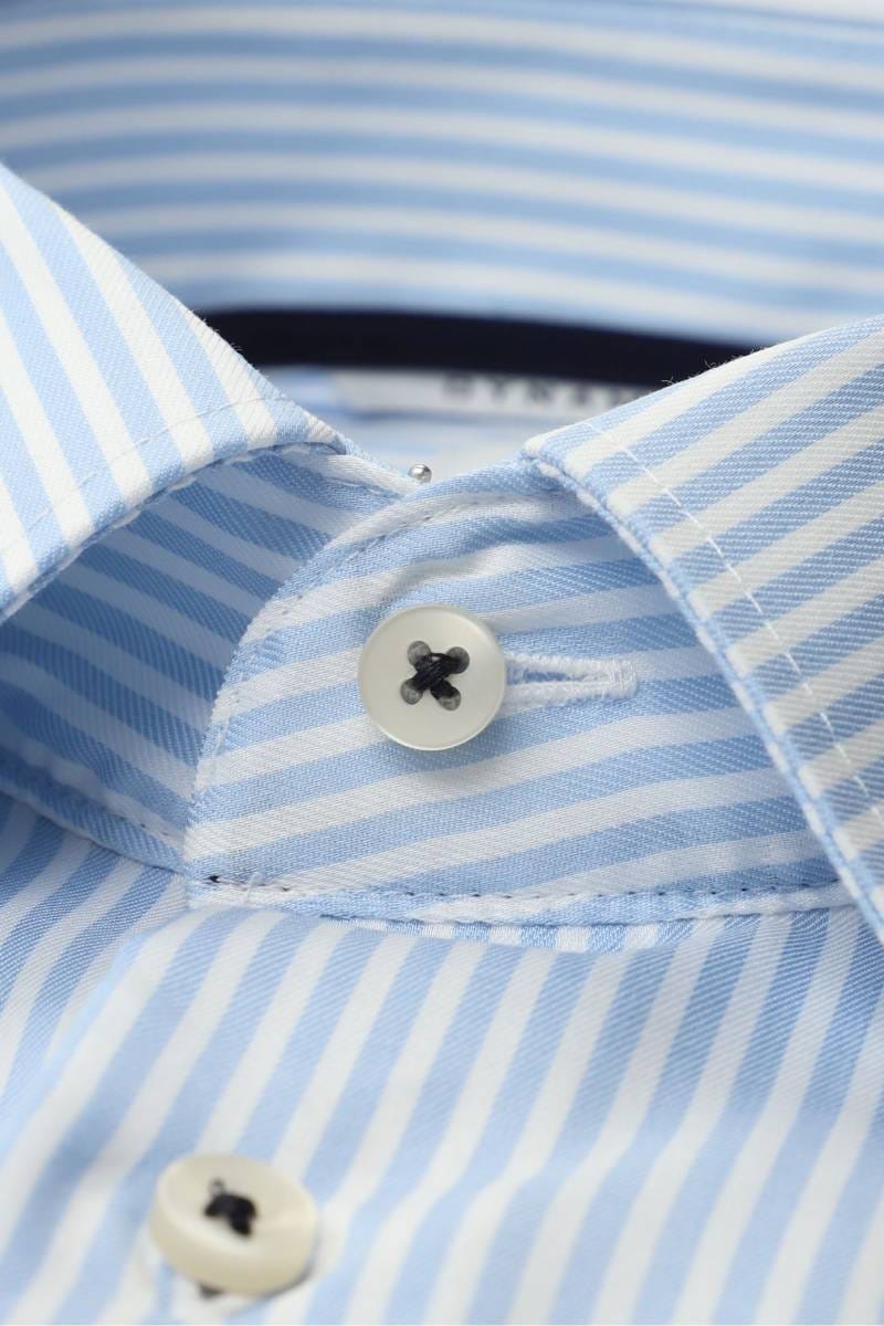 ETERNA Comfort Fit Hemd mittelblau, Gestreift (super langer Arm)