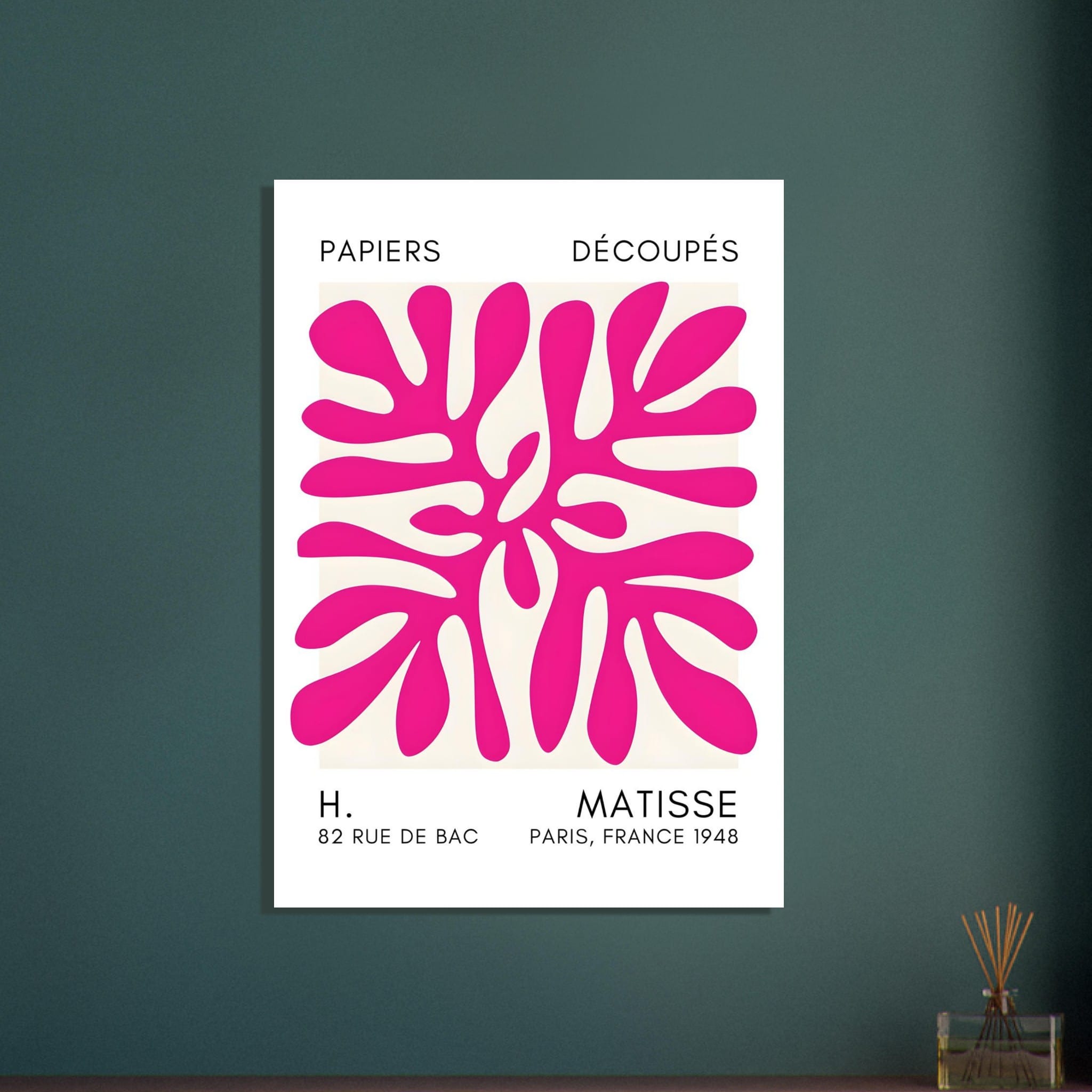 Artfulprints Poster Matisse - Deep ocean pink  - A4 21x29.7 cm - Roze