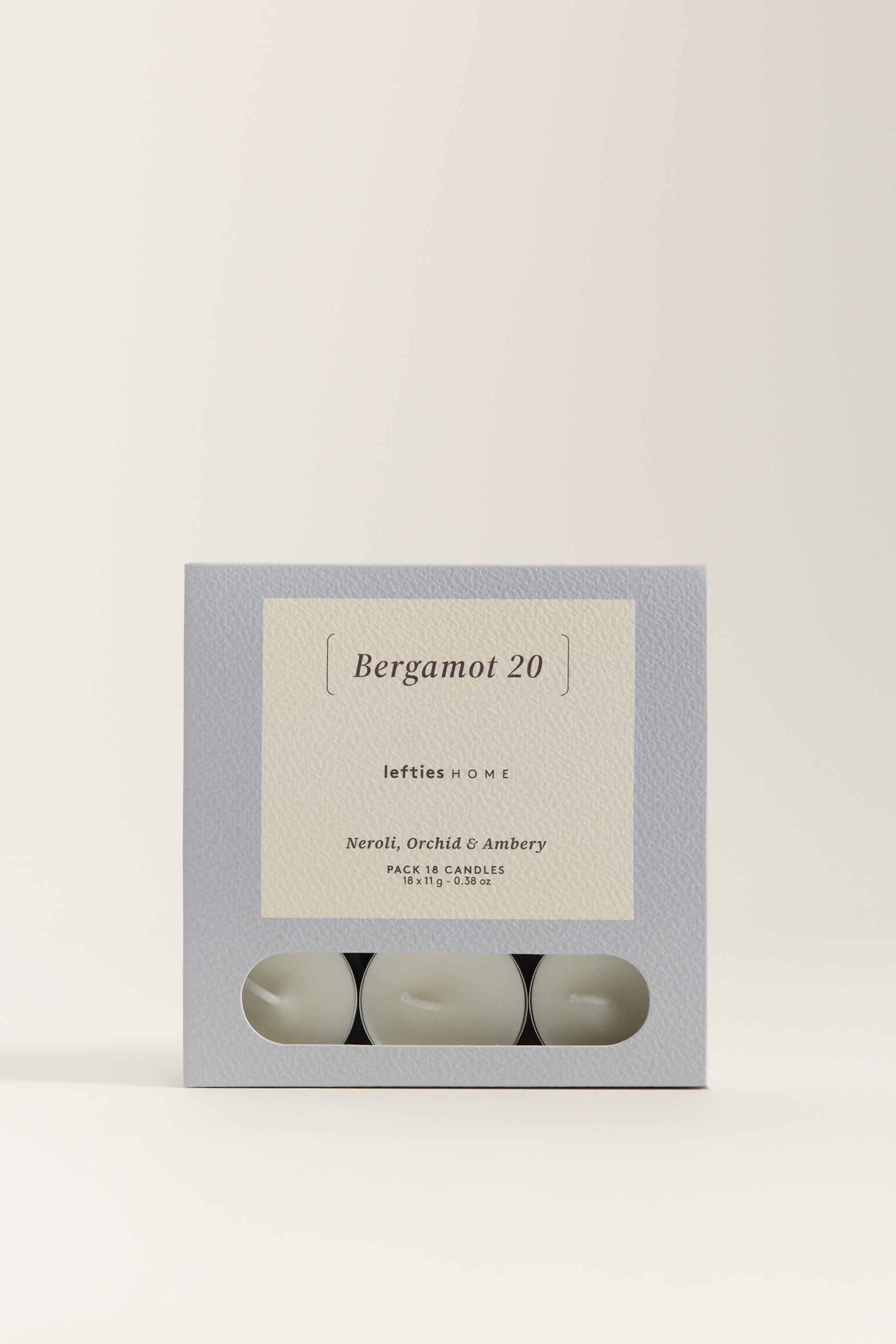 Pack 18 velas pequeñas aromáticas Bergamota