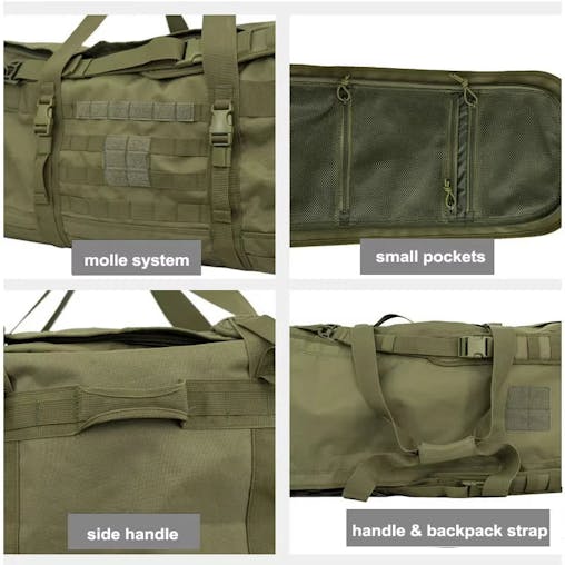 NNEOBA 106L Tactical Duffel Bag Large Capacity Travel Backpack Green