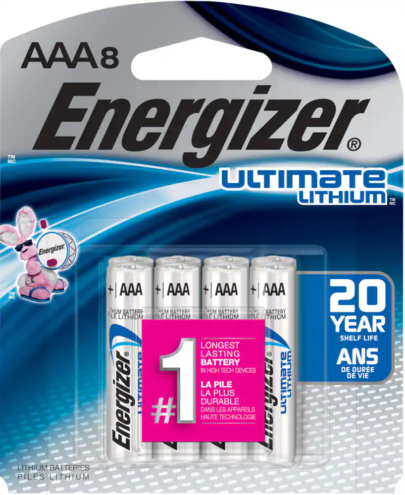 Energizer Ultimate Lithium 8-pk AAA Batteries, Long Lasting, All Purpose