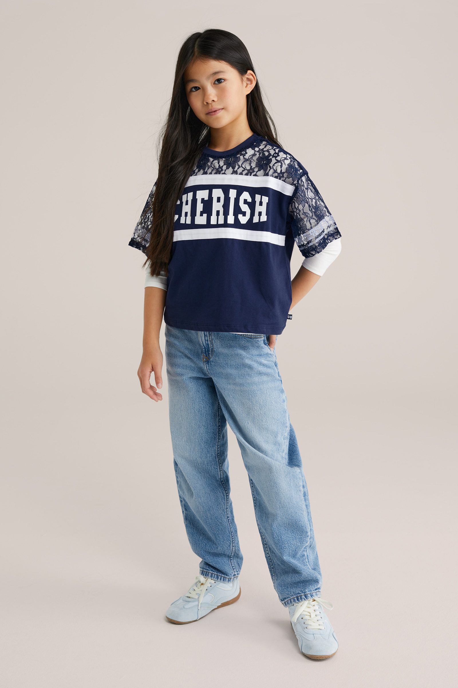 Meisjes T-shirt met kant