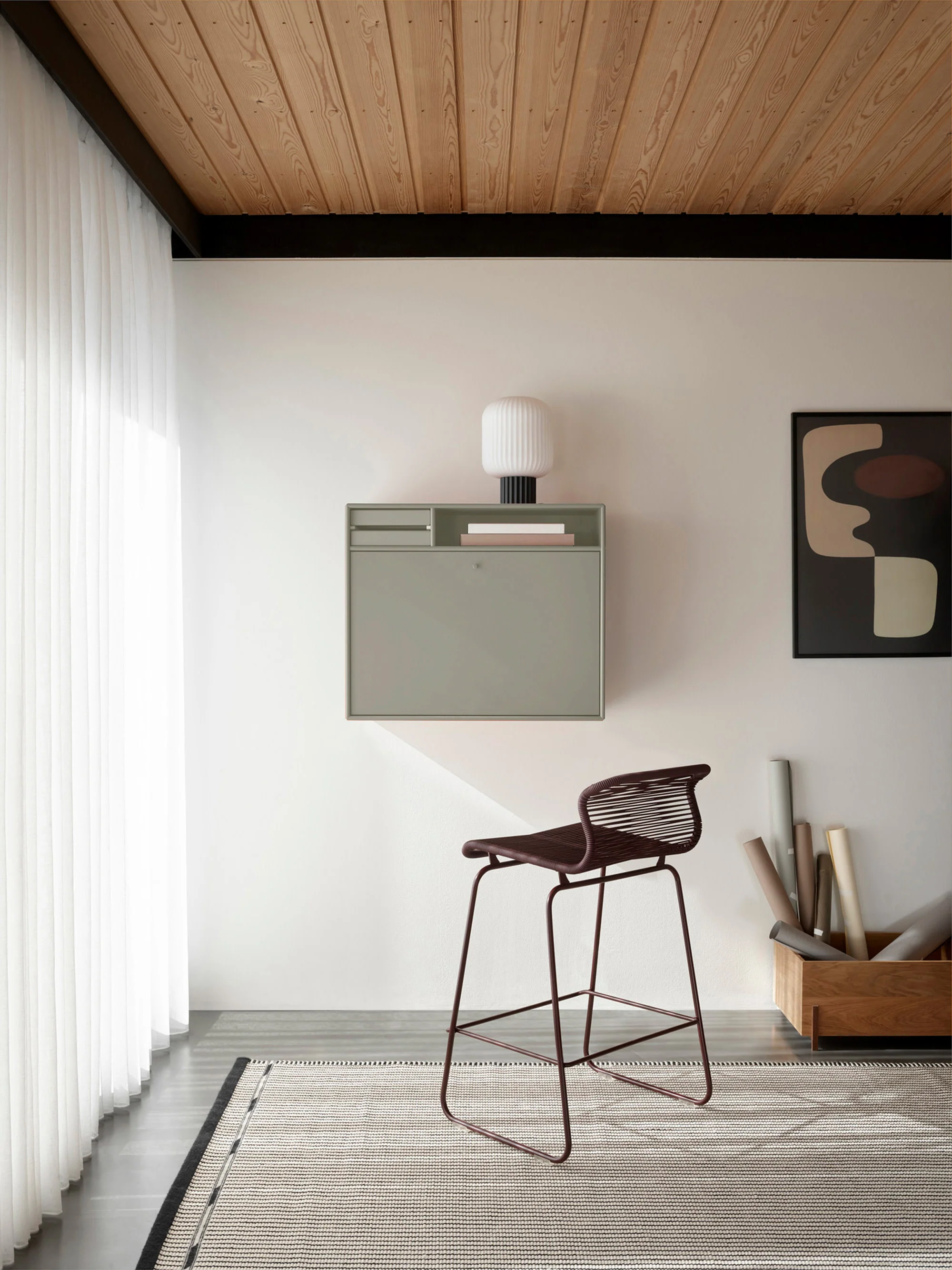 Handgefertigter Wand-Schreibtisch Studio