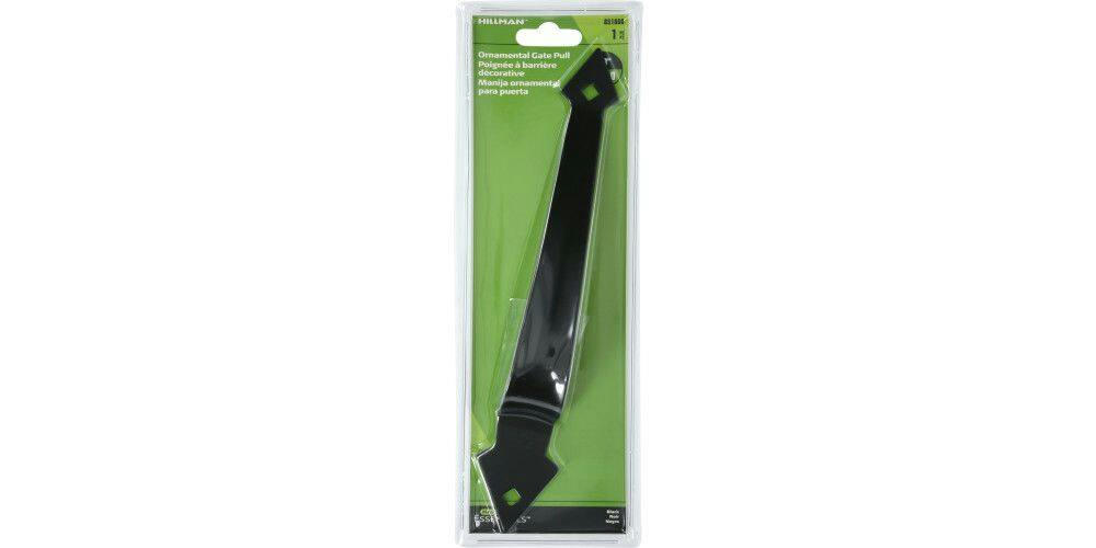 Hillman Ornamental Door Pull, Mounting Hardware Included, Black, 10-in
