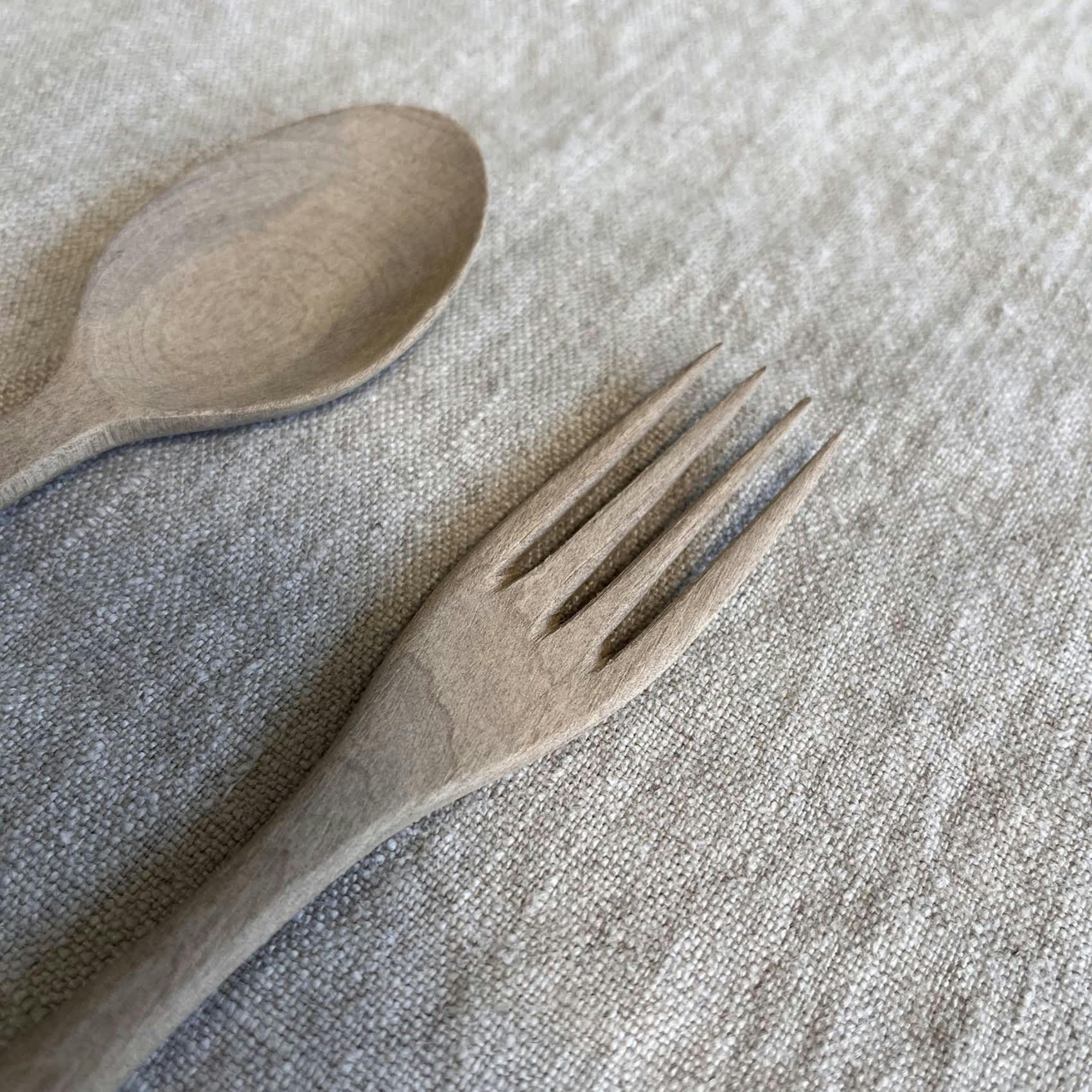 - Fourchette en bois de noyer naturel 19.5 cm