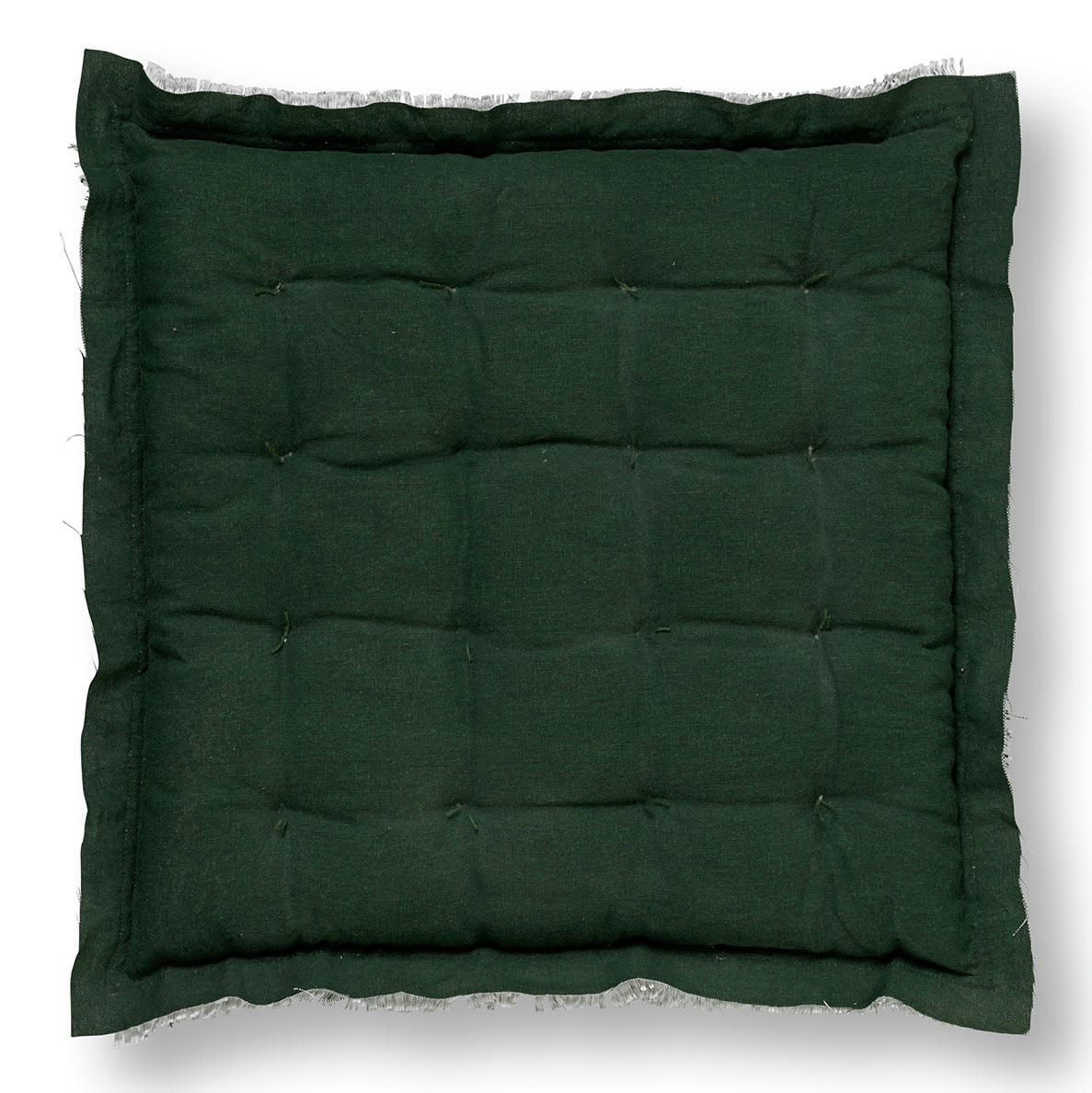 BURTO COUSSIN DE SOL - Galette de chaise vert en coton 40x40 cm uni