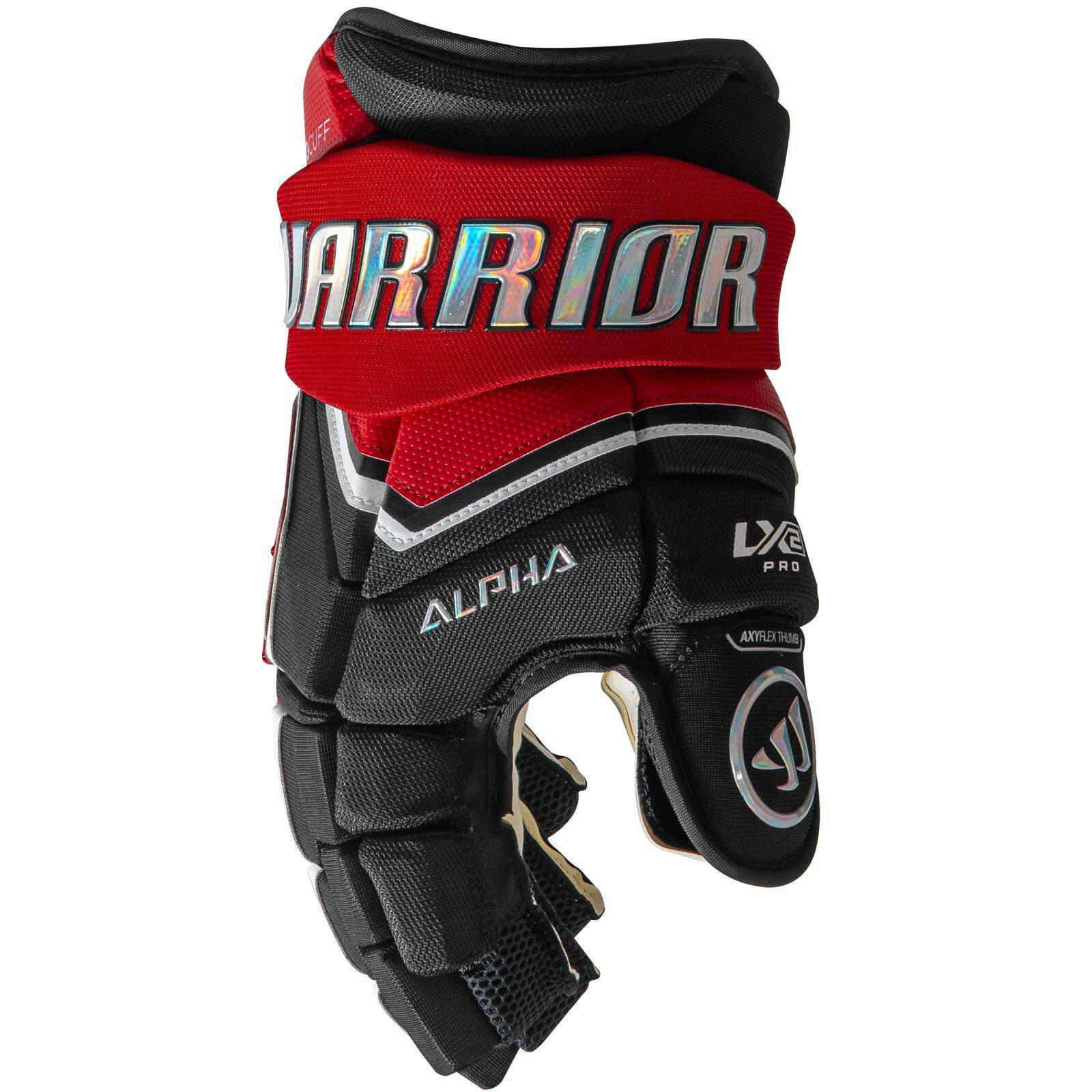 Warrior Alpha LX2 Pro Hockey Gloves, Youth, Black/Red, Assorted Sizes