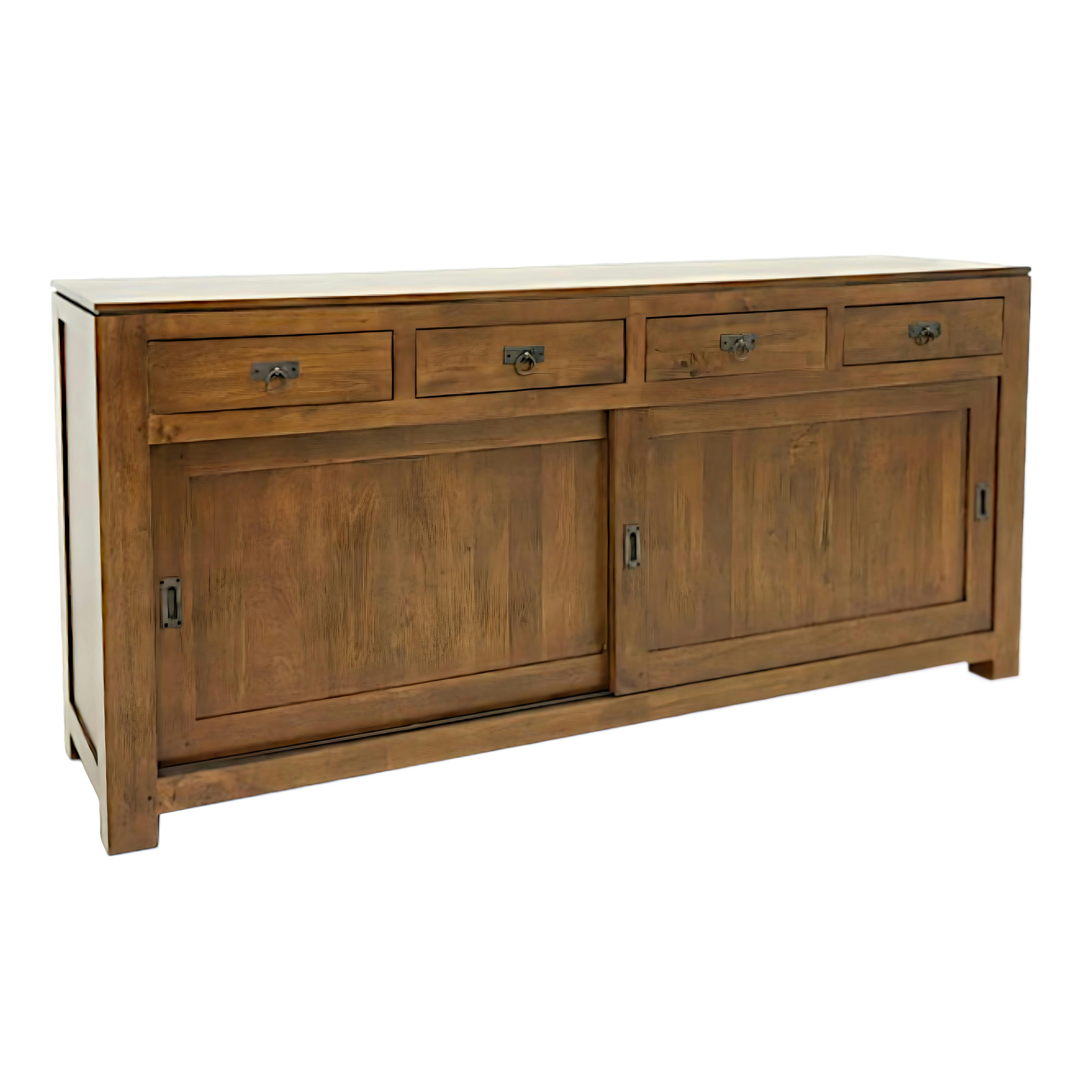 Buffet enfilade portes coulissantes hévéa 190cm HELENA