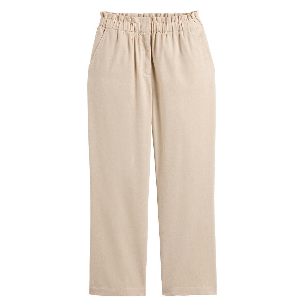 Pantalon large, taille haute en velours