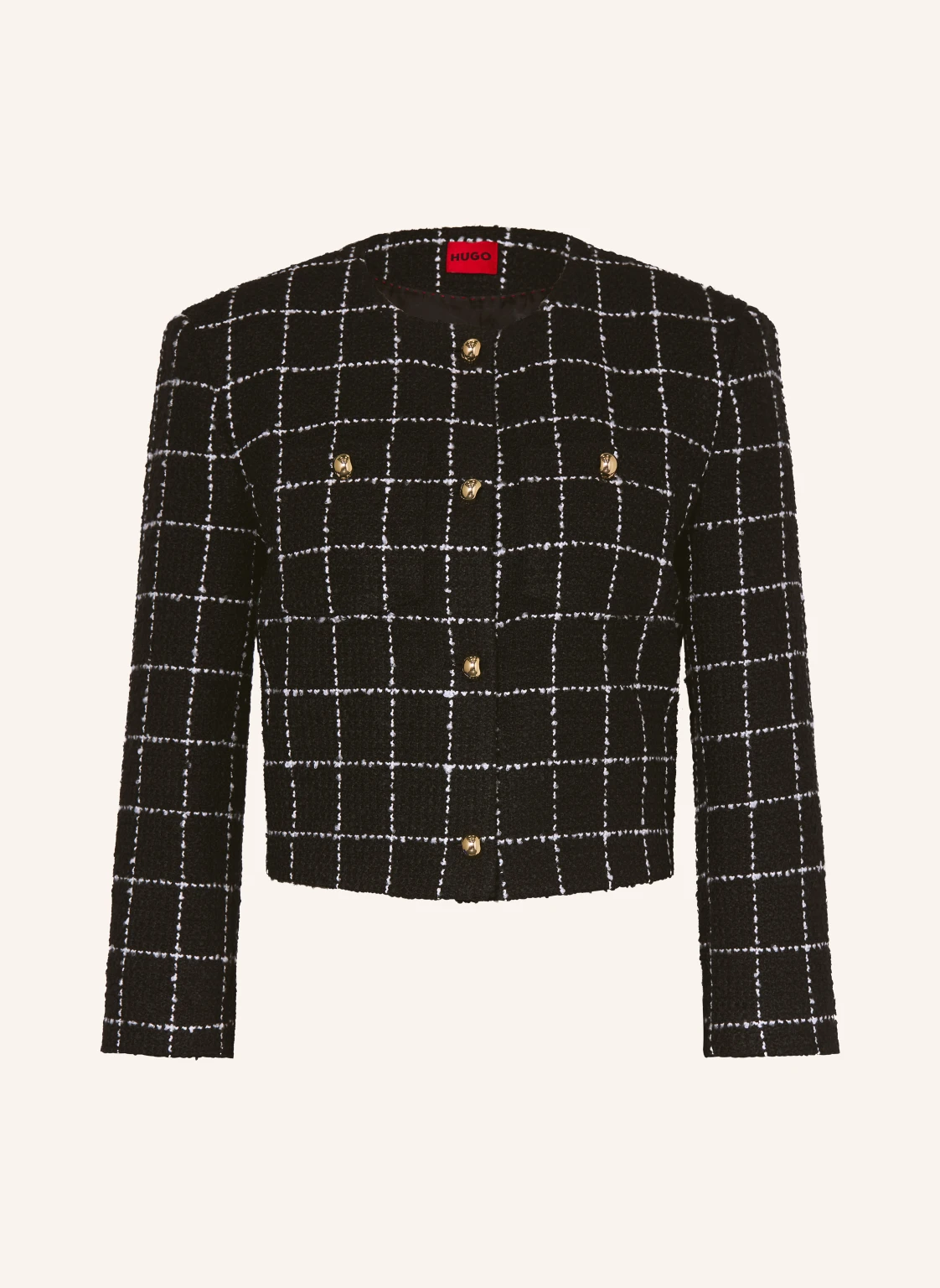 HUGO Kastenjacke ADINI aus Bouclé mit 3/4-Arm