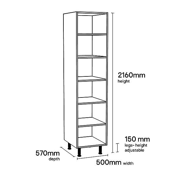 Colonne de cuisine avec tablettes GoodHome blanc L. 50 x H. 216 cm