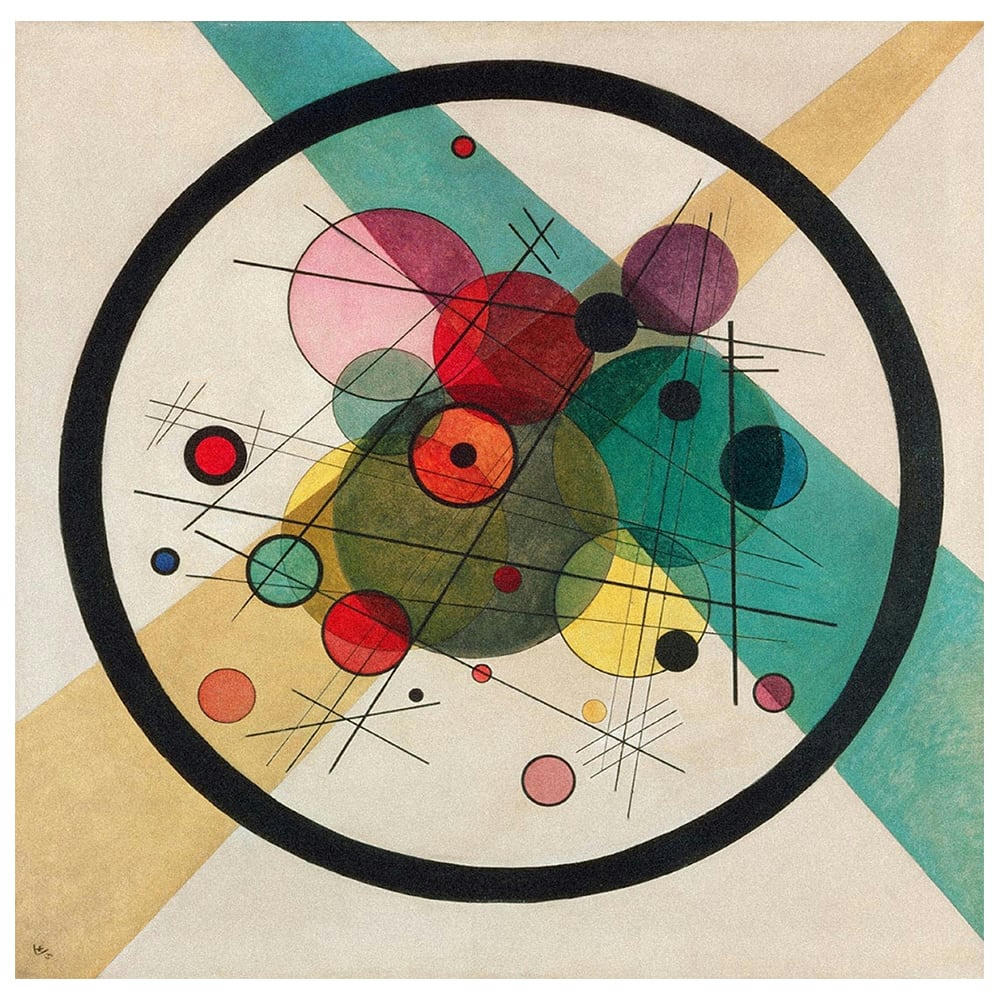 - Tableau cercles en un cercle Wassily Kandinsky 50x50cm