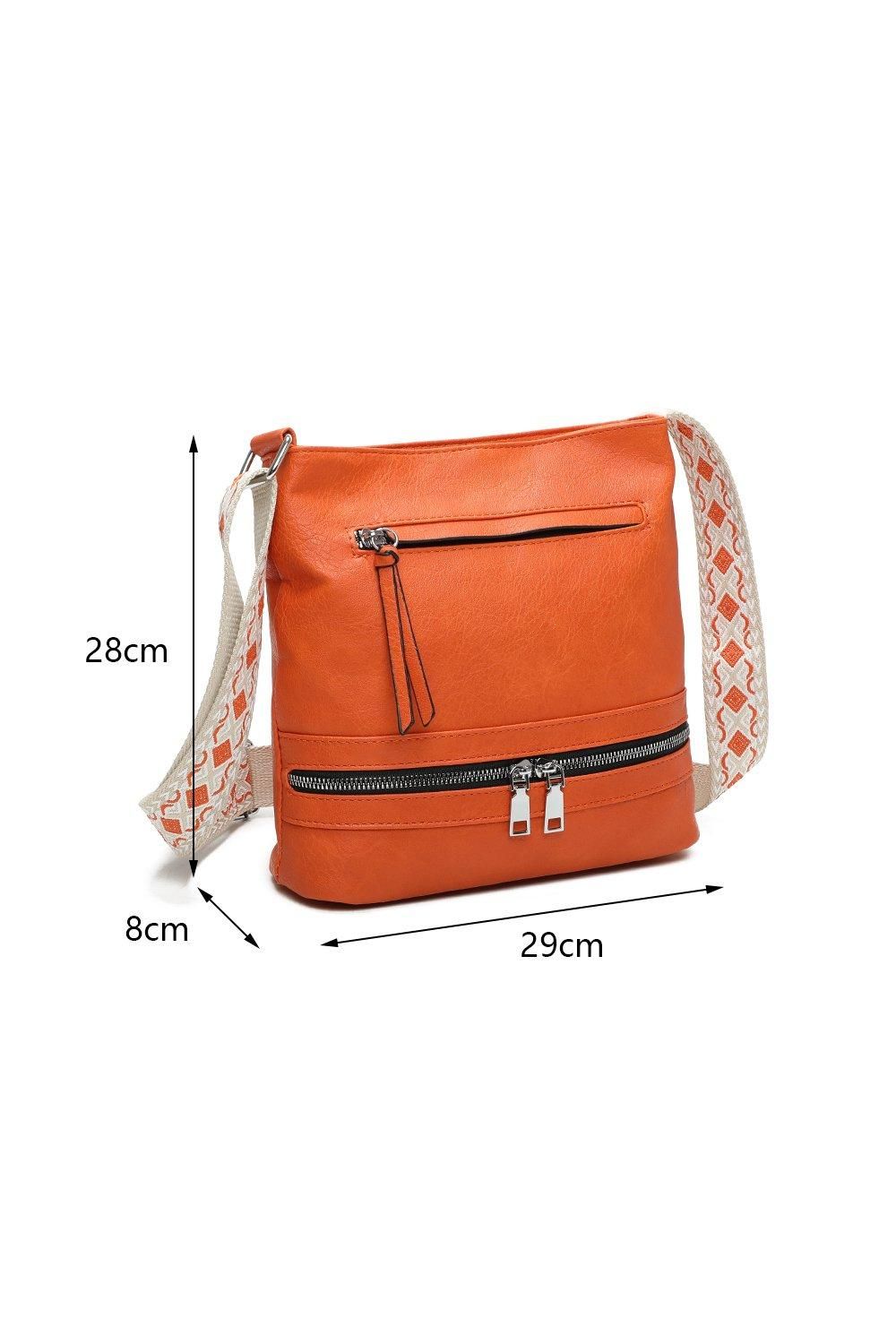 Fontanella Fashion Ithnan Quadruple Zips PU Leather Crossbody Messenger Bag