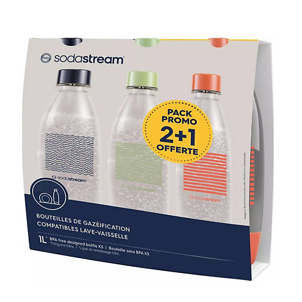 Pack 3 bouteilles 1l Sodastream 1742321330 fuse edition