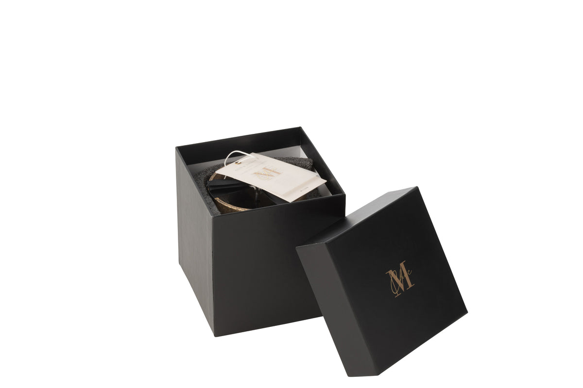 J-Line geurkaars M-Chic - Oud & Amber - glas - goud/zwart - small - 48U
