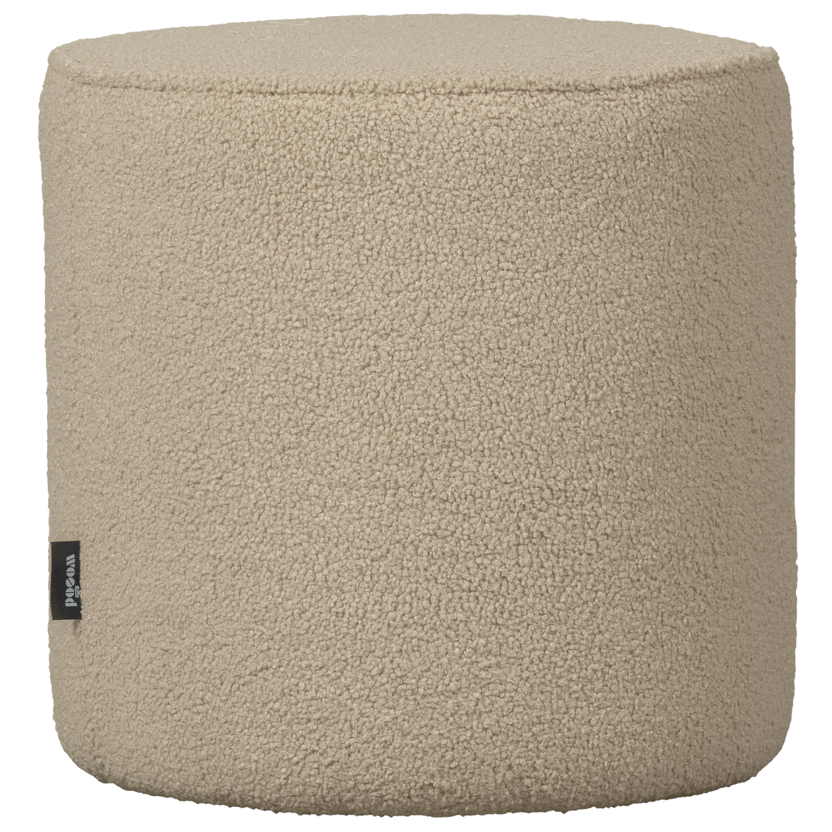 WOOOD poef hoog Sara - Polyester - Zand - 46xØ46cm
