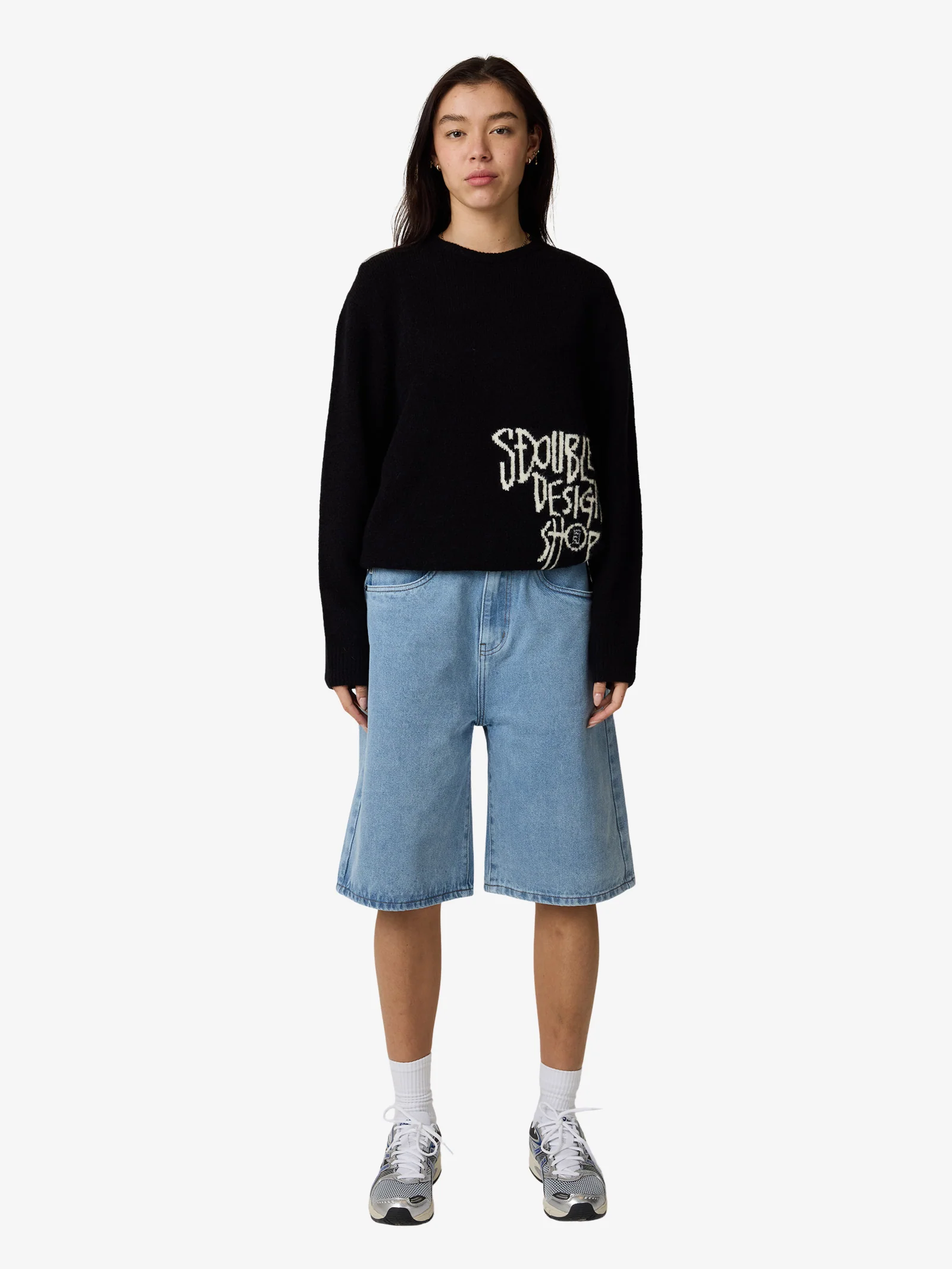 Placement Knit Womens Sweater