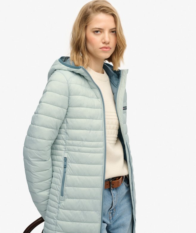 Hooded Fuji Lite Mid Length Padded Jacket