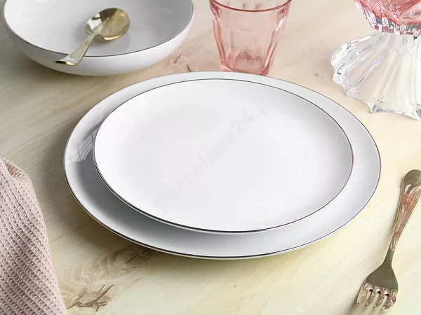 Komplet talerzy na 6 osób (18 el.) Bogucice - Base Platin 1183