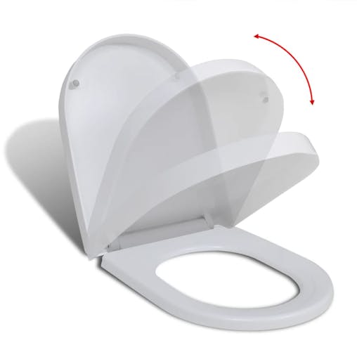 NNEVL Soft-close Toilet Seat with Quick-release Design White Square
