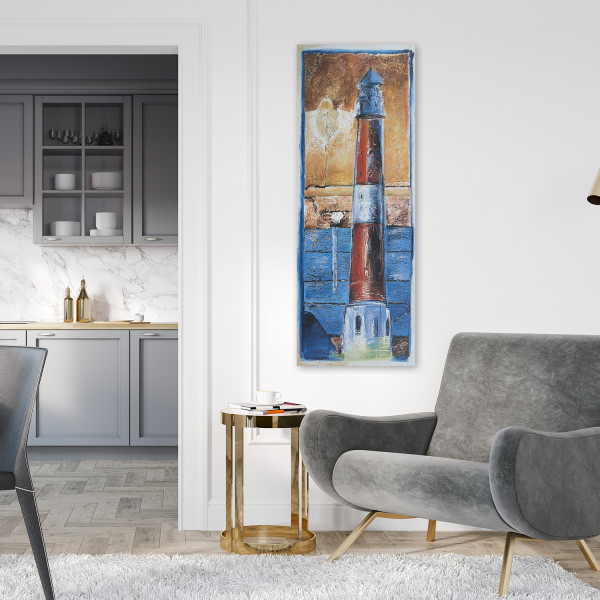Feeby Obraz na płótnie, Latarnia morska malowana 30x90