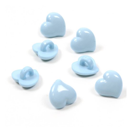 HemlineBaby Blue Novelty Hearts Button 7 Pack