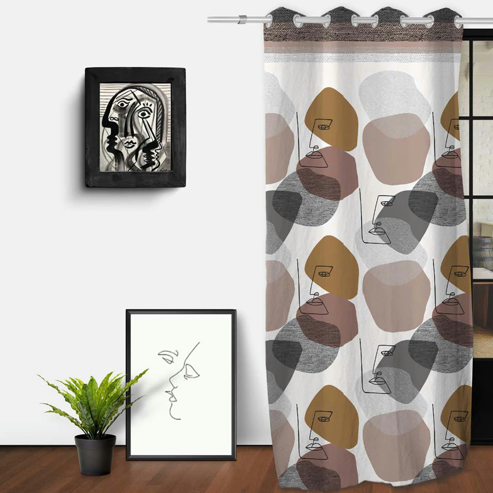 MODERN - Rideau d'ameublement polyester multicolore 250x135cm