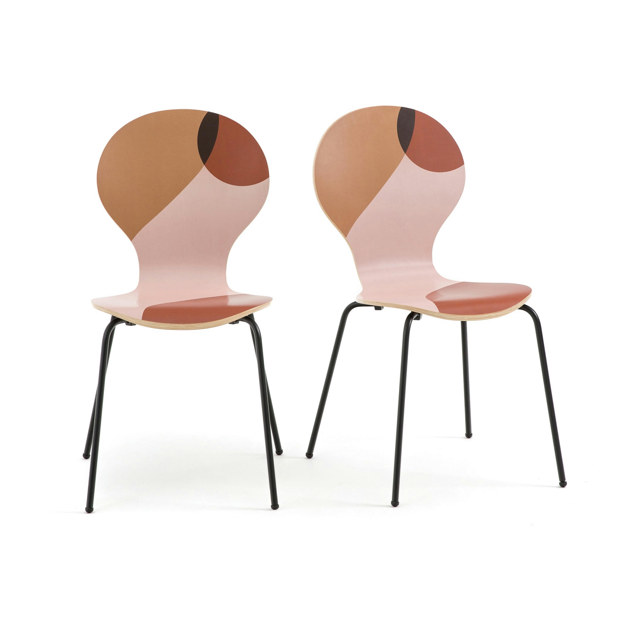 Lot de 2 chaises imprimées empilables BONNA