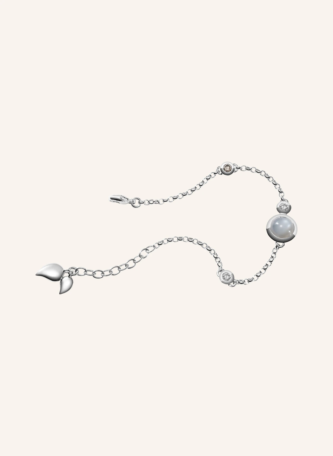 TAMARA COMOLLI Armband BRACELET BOUTON MINI CHAIN 'CASHMERE' - SMALL/MEDIUM 18K Weißgold