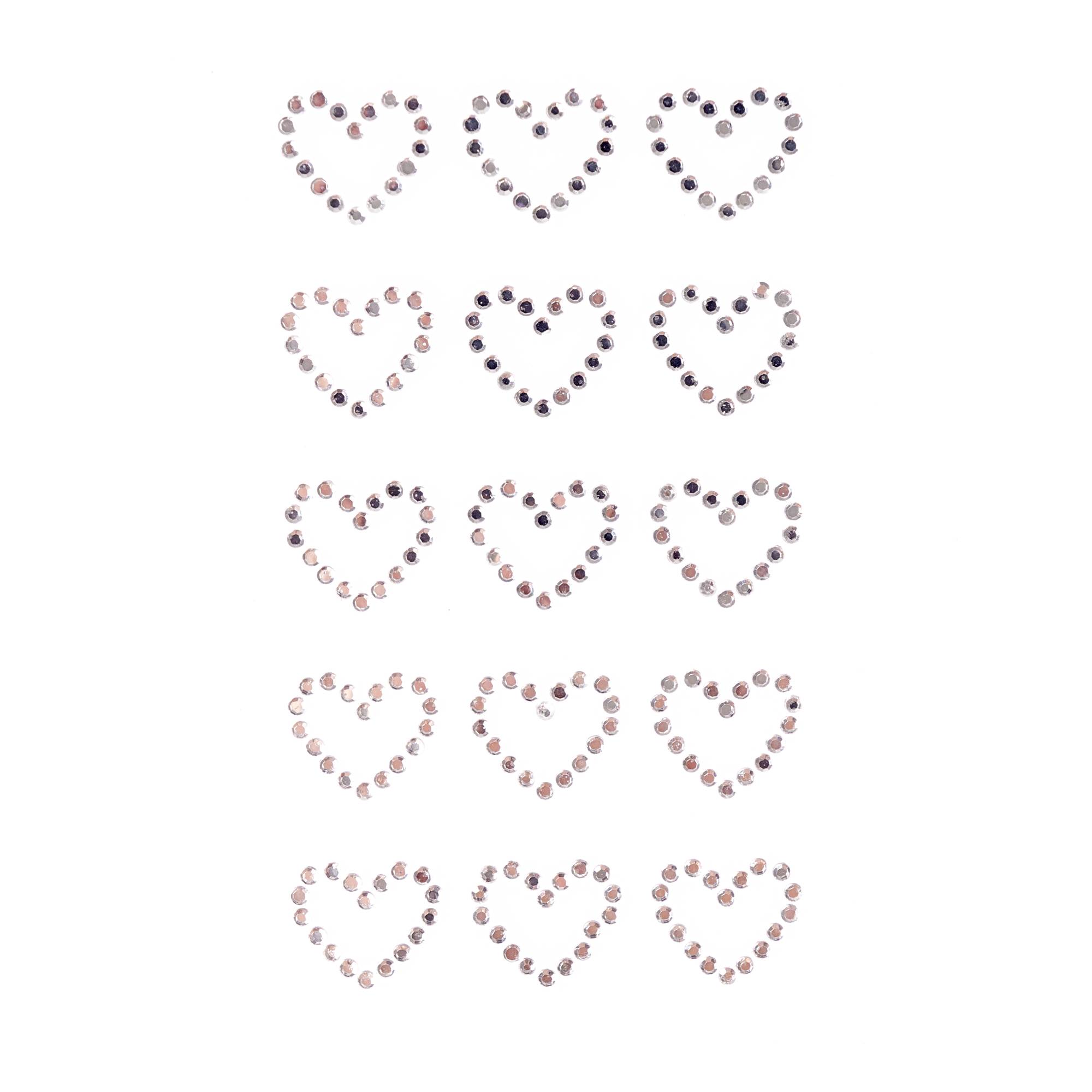 Heart Iron-On Gems 15 Pack