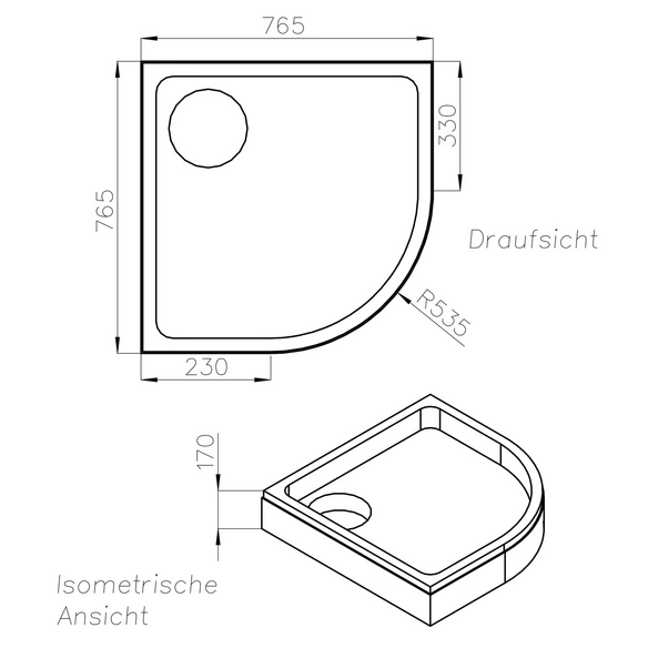 Wannenträger »Kraton«, BxHxL: 76,5 x 17 x 76,5 cm, weiß