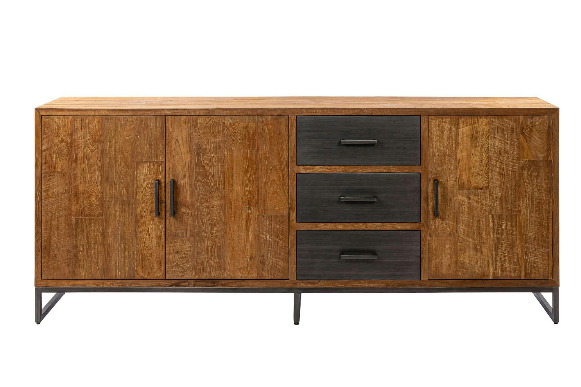 SETE - Buffet en bois et métal 3 portes 3 tiroirs