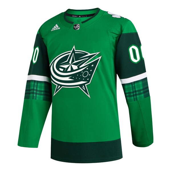 Columbus Blue Jackets adidas St. Patrick's Day Authentic Custom Jersey - Kelly Green