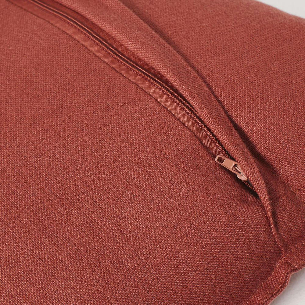 - Coussin en lin lavé terracotta 45x45