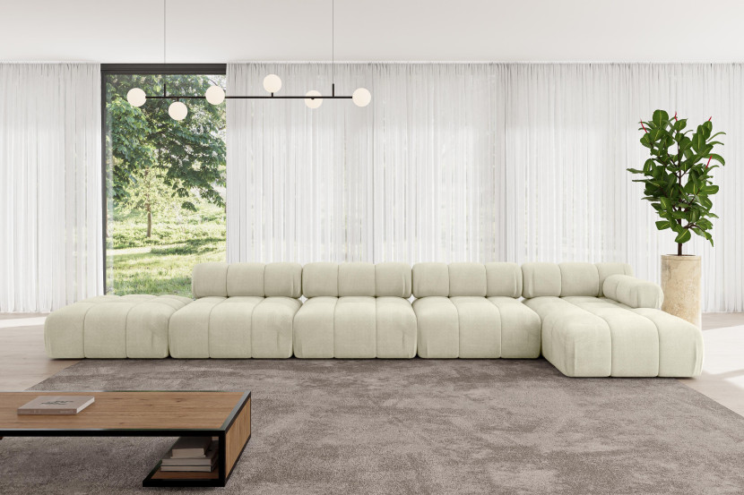 Narożnik prawostronny modułowy LIZUR-L3 475x160x70 cm Beżowy