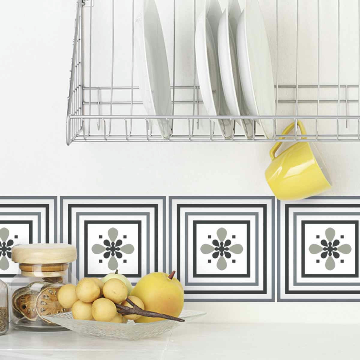 - Stickers carrelage 15 x 15 cm - Fleur de Lys Graphique