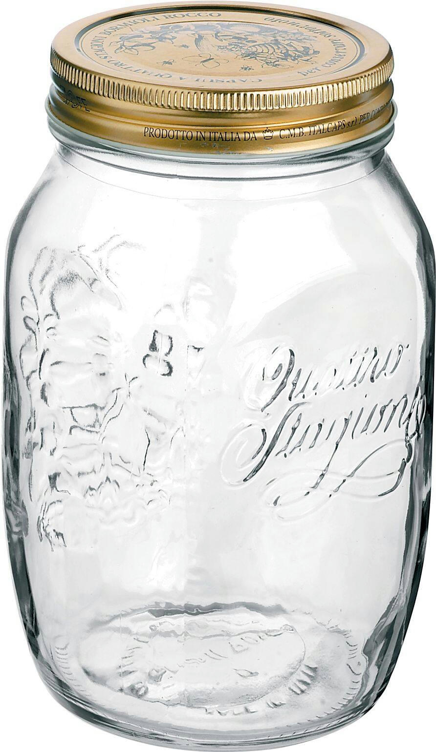Quattro Stagioni 1L Wide Mouth Glass Mason Jar with Sealing Lid