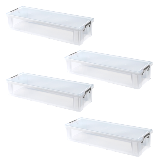 Whitefurze Allstore Clear Storage Box 27L 4 Pack Bundle