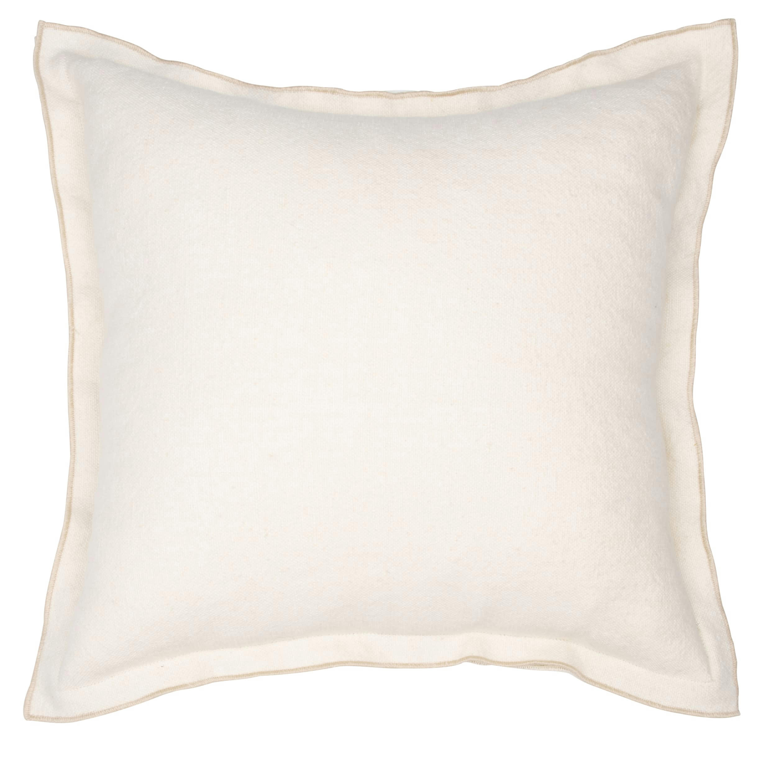 DAISEI - Housse de coussin bicolore en coton et lin beiges 40x40