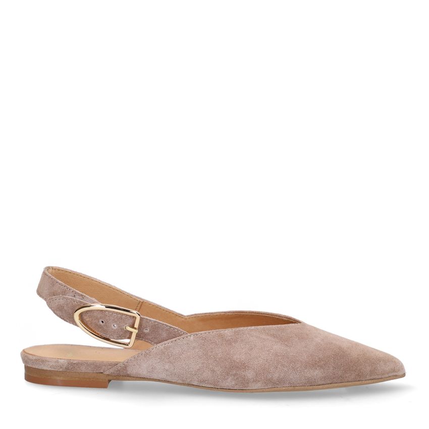 Manfield Taupe suède slingbacks