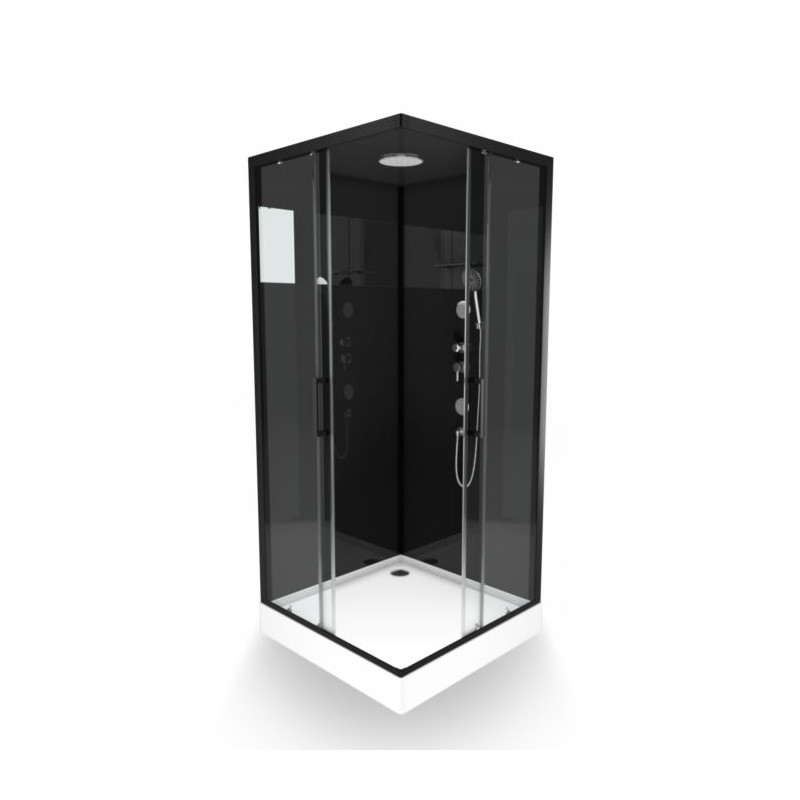 Cabine de douche Black Mirror 2 Square 90 x 90 x 215 cm AURLANE
