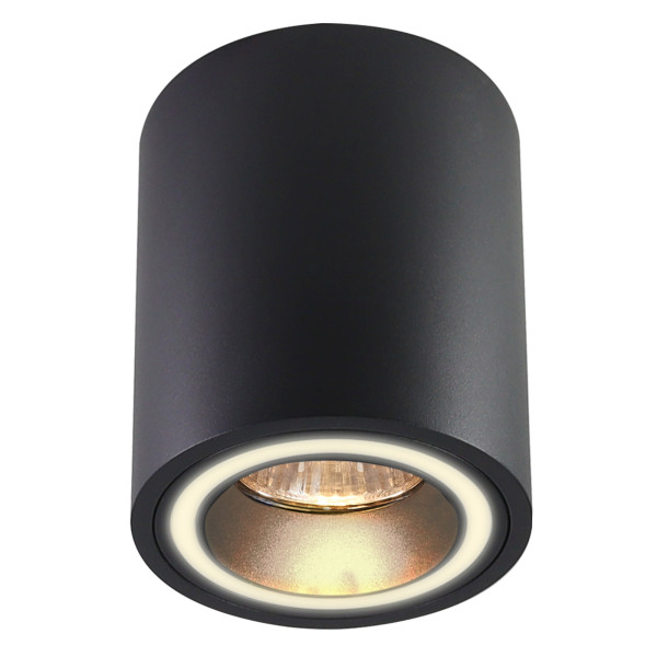 Spot okrągły czarny piaskowany FALCO1xGU10x10W wym:10x8x8cm IP20 Polux