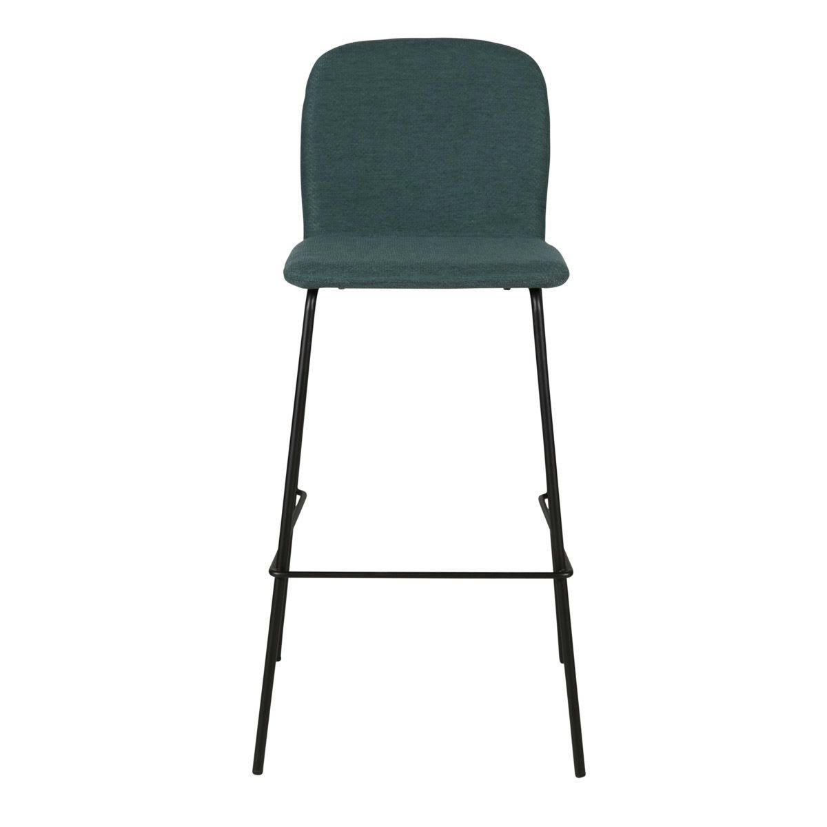 SENSE - Chaise plan de travail tissu bleu foncé piètement métal h65 cm