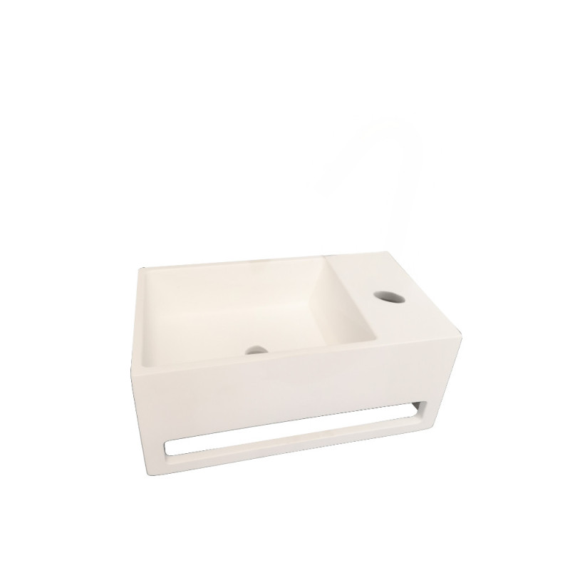 Vasque lave-mains à poser Metro blanc mat 33 x 15 x 18 cm THYS