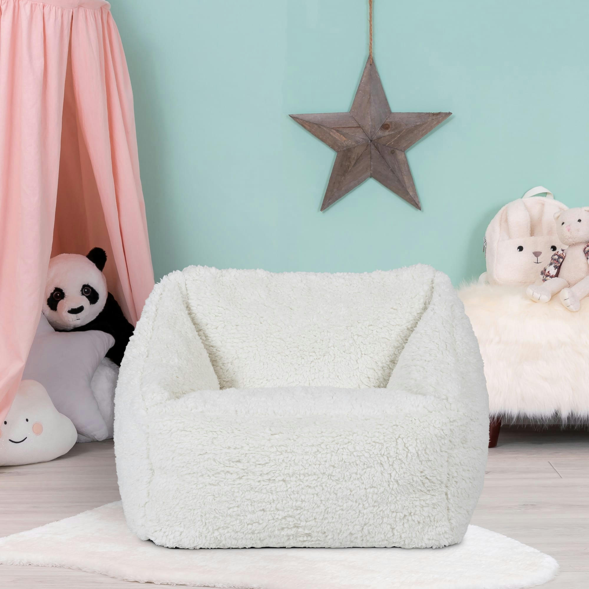 - Pouf enfant sherpa beige