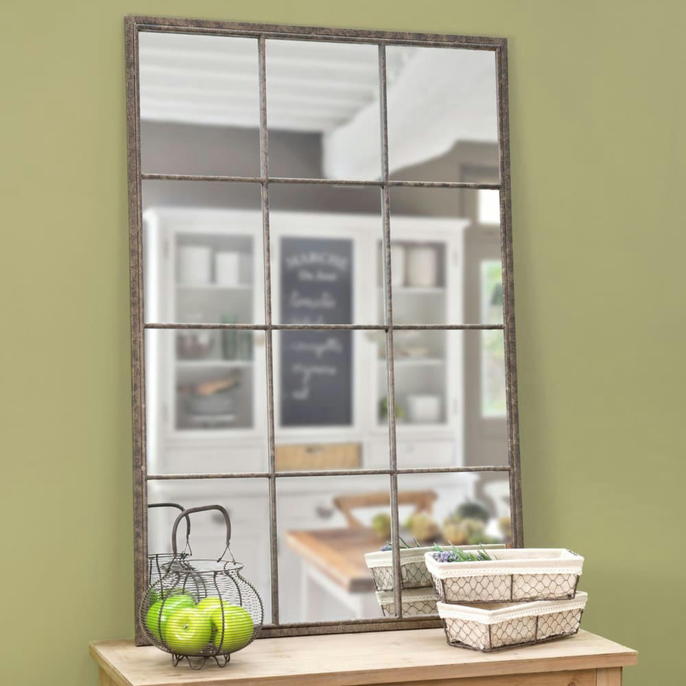 Artois - Miroir fenêtre rectangulaire industriel en métal 80x120