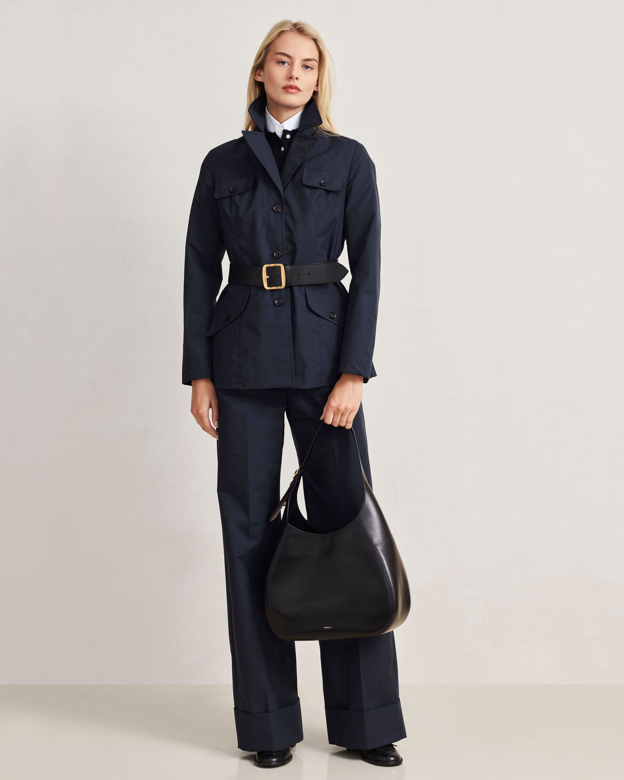 Hobo-Tasche Althea aus Leder in Schwarz