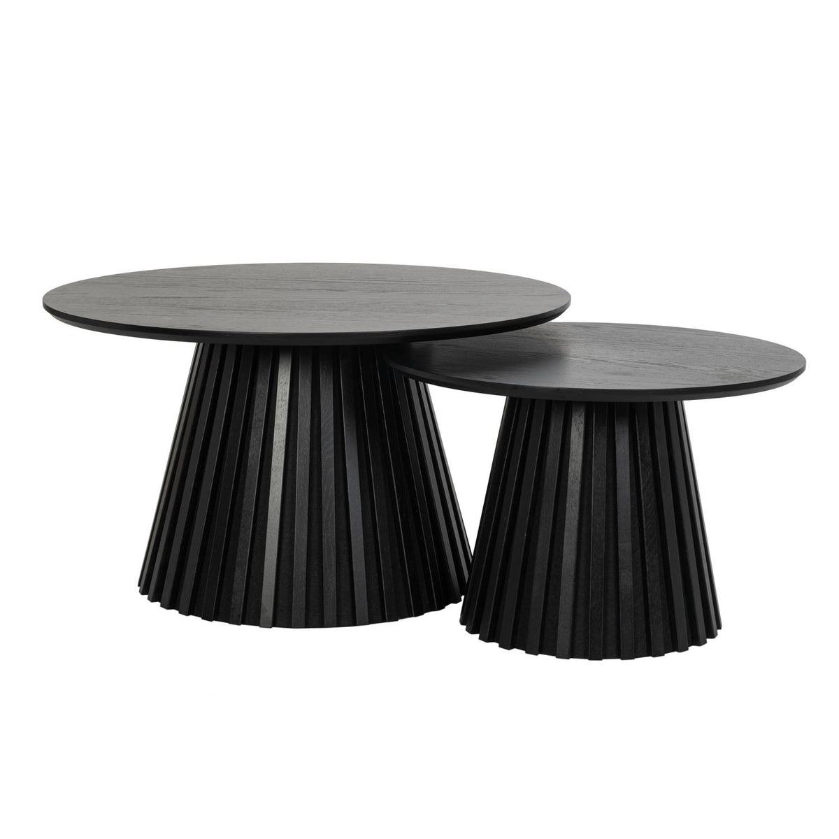 Furnhouse salontafel set Svendborg - Zwart - Ø 60/80 cm