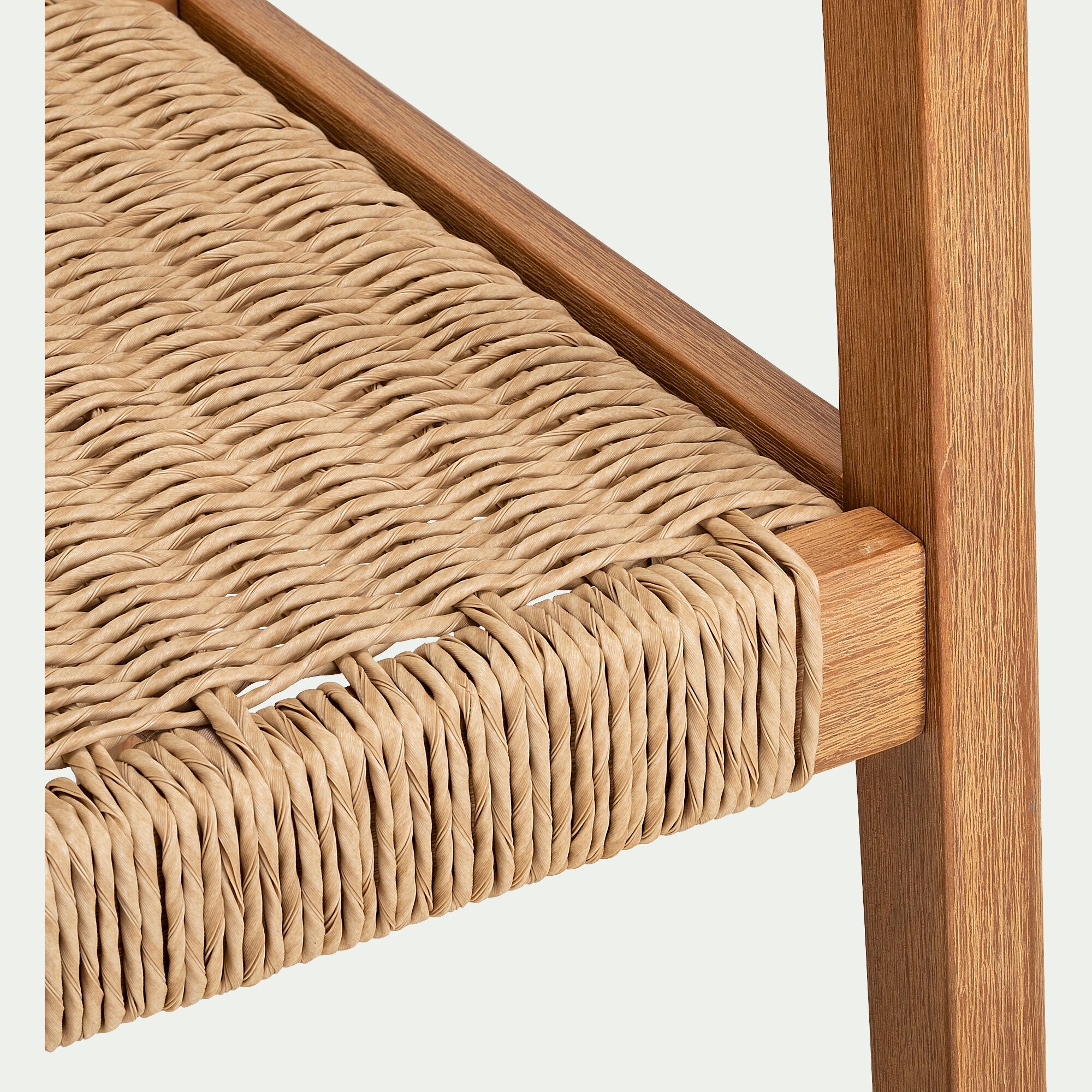 CHICOULA - Chaise de jardin avec accoudoirs en acacia - bois foncé
