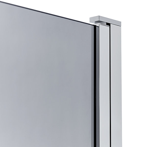 Pare-baignoire 1 volet verre gris fumé anticalcaire GoodHome Nubia H. 150 x l. 95 cm